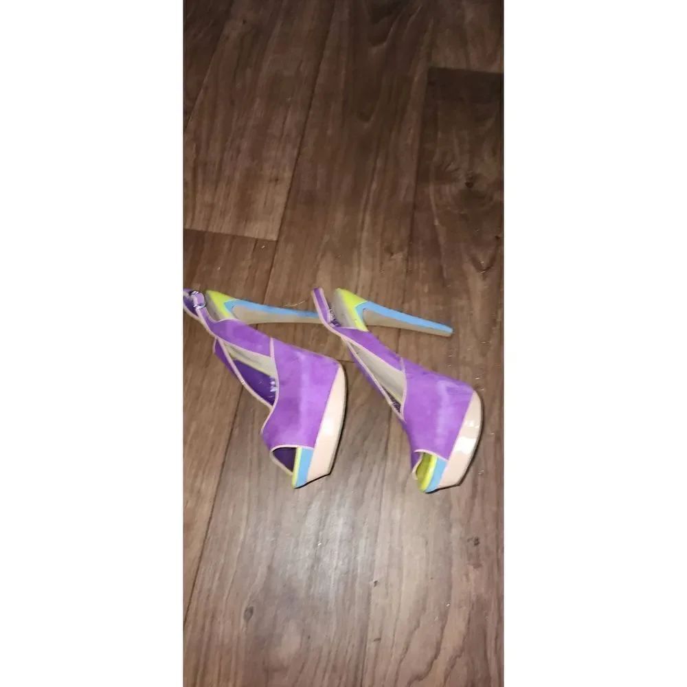Jessica Simpson Multi Colored Shavon Slingback Heels